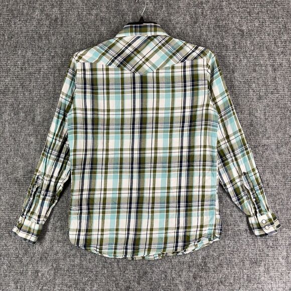 Old Navy Shirt Mens Small Western Fit Pearl Snaps Prescott Plaid Button-Up - Picture 2 of 12